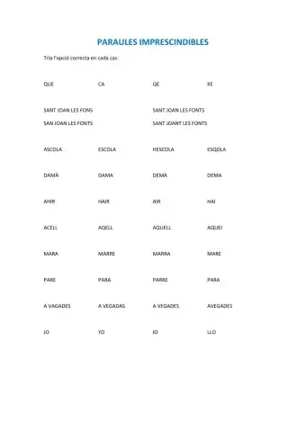 Paraule imprescindibles