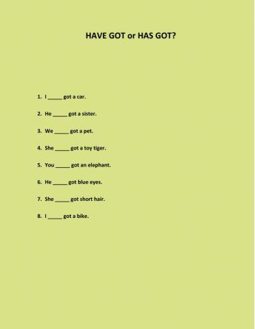 HAVE GOT or HAS GOT?