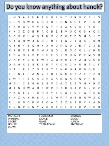 Do you know anything about hanok? Word Search