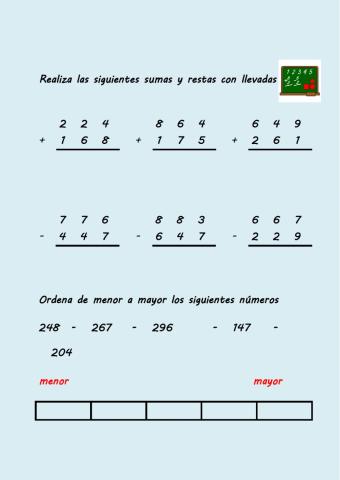 Sumas y restas con llevadas