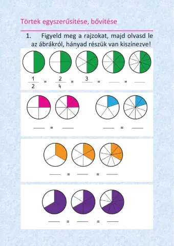 Törtek egyszerűsítése, bővítése