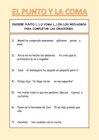 El punto y la coma