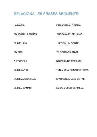 Relaciona frases