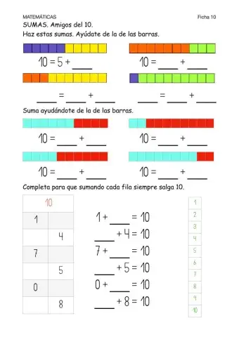 Matemáticas-Ficha 10-Amigos del 10