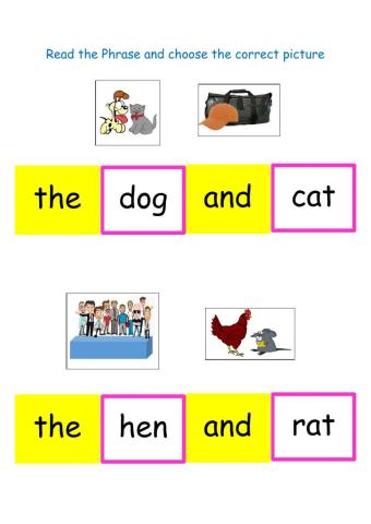 Read phrase and choose picture