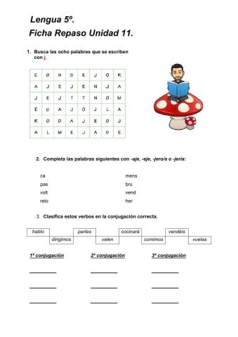 Lengua 5º. Repaso Unidad 11.