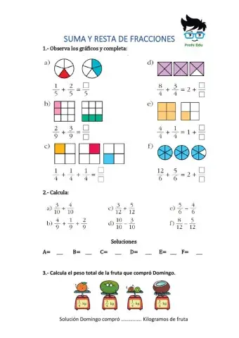 Fracciones suma y resta