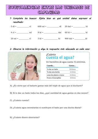 Equivalencias medidas de capacidad