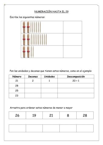 Numeracion 29