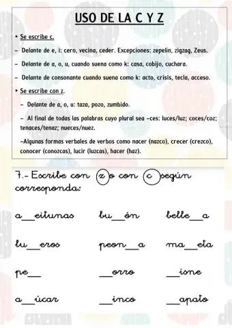 Ortografía c y z