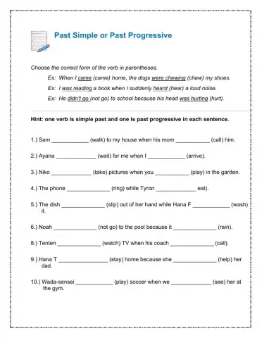 Past simple or Past progressive