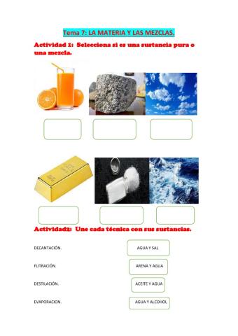 Tema 7: materia y mezclas maestro chema