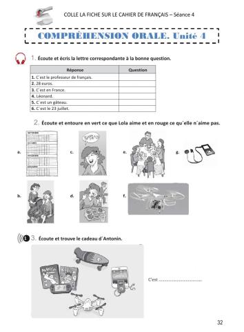 Devoirs FR 1º ESO 8 mai Unité 4