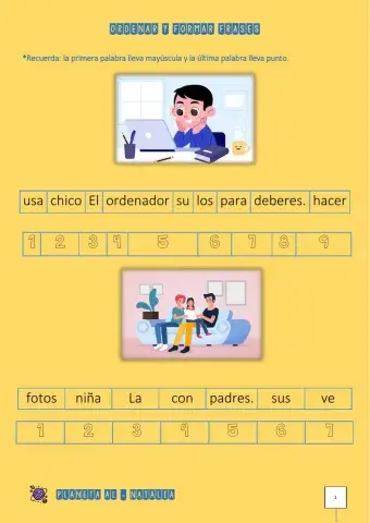 Ordenar palabras para formar oraciones