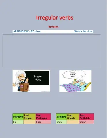 Irregular verbs