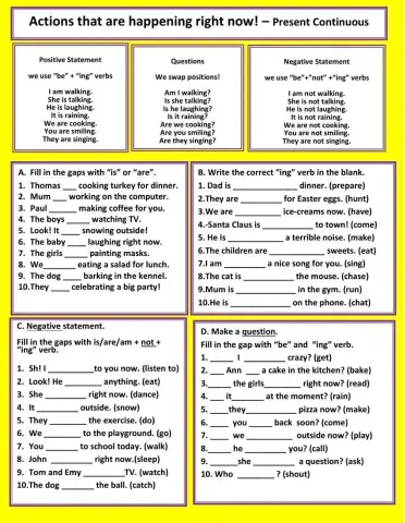 Actions happening right now