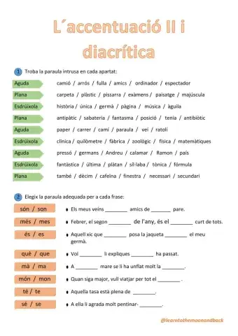 L'accentuació II i diacrítica