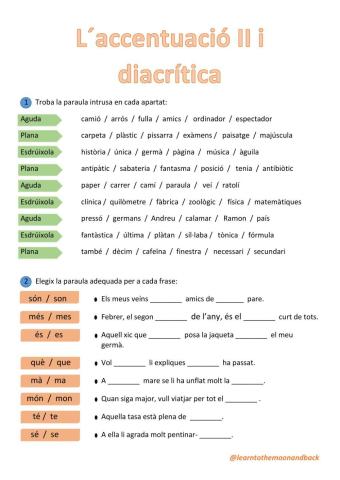 L'accentuació II i diacrítica