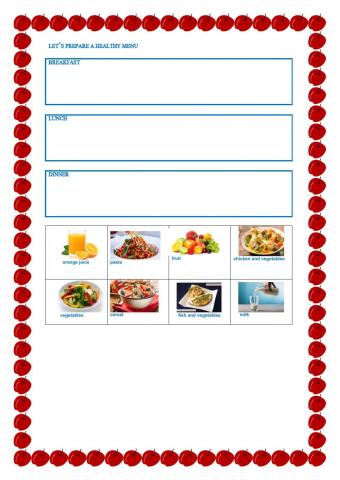 Let's prepare a healthy menu