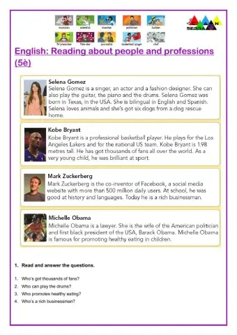 Reading about professions