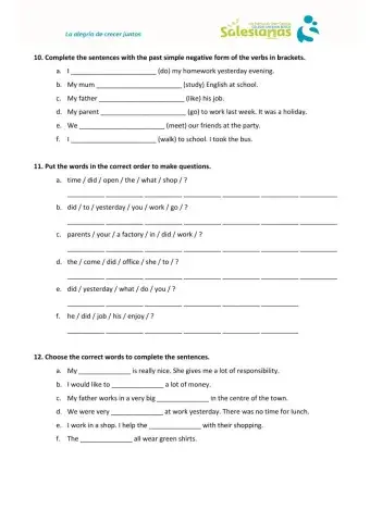 Past simple - negative questions