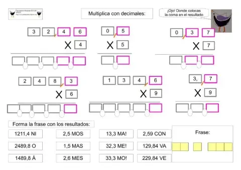 Multiplicar decimales
