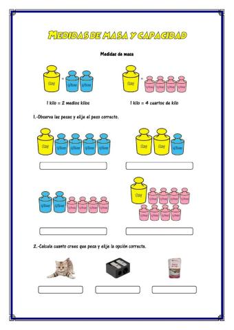 Unidades de medida: masa y capacidad