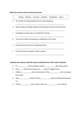 Vocabulary second conditional