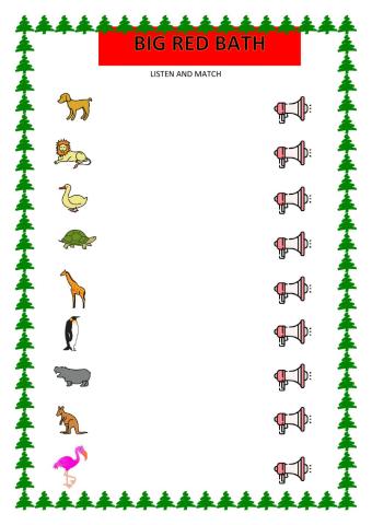 Animals. Big red bath.