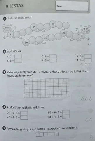 Matematika. Testas nr.9