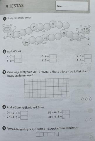 Matematika. Testas nr.9