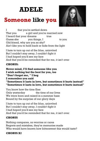 Song: Someone like you