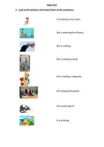 Practice the present progressive