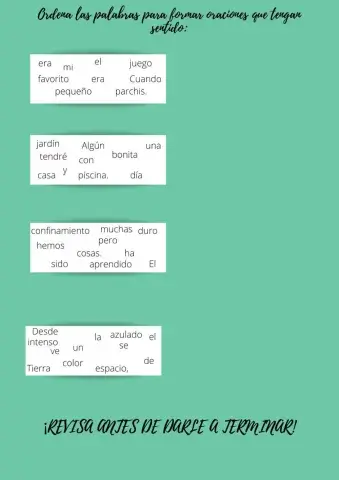 Ordena las palabras para formar oraciones.