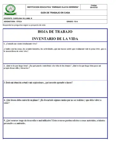 Proyecto de vida 10-a