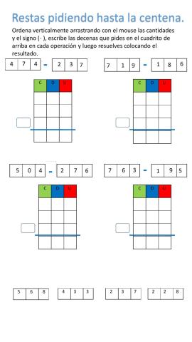 Restas pidiendo hasta la centena.