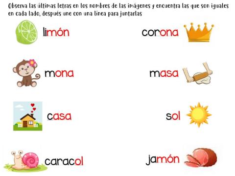 Evaluación Rimas y Números