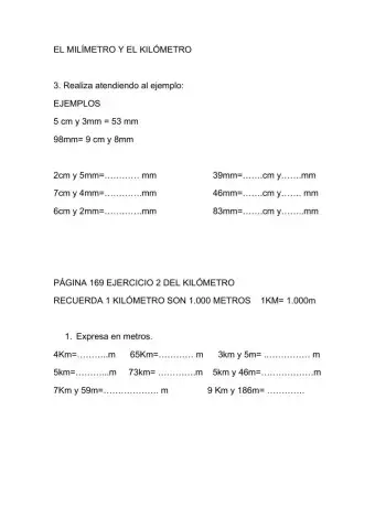 El MILÍMETRO Y EL KILÓMETRO