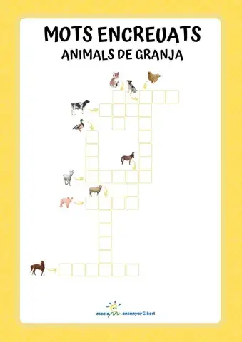 Mots encreuats - animals de granja (sense paraules)