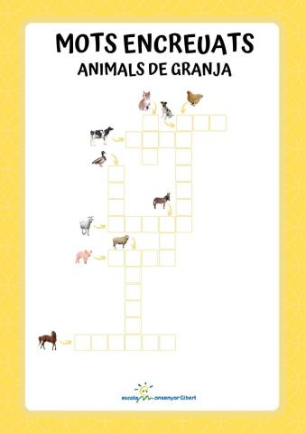 Mots encreuats - animals de granja (sense paraules)