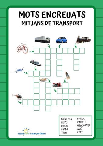 Mots encreuats - mitjans de transport