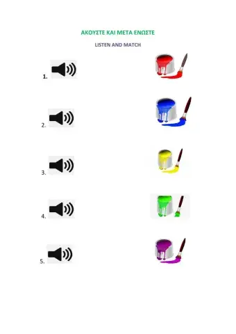 Listen the colours and match