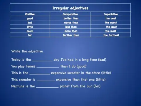 Irregular Adjectives
