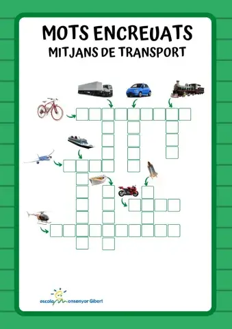 Mots encreuats - mitjans de transport (sense paraules)