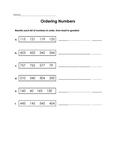 MA1-Monday (Ordering numbers)