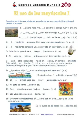 Uso de las mayúsculas I