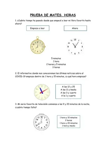 Prueba mates (4ºep). horas