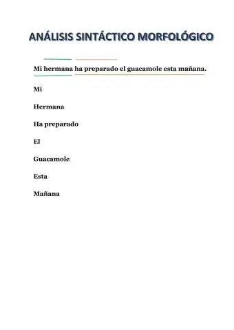 Análisis sintáctico morfológico