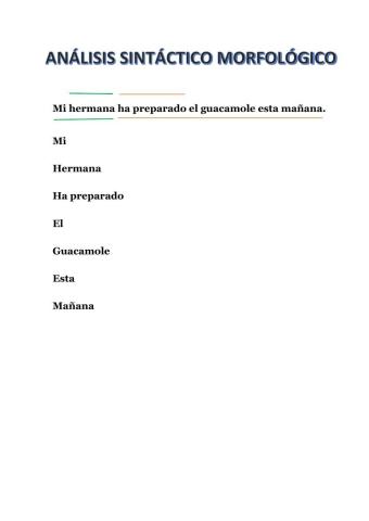 Análisis sintáctico morfológico