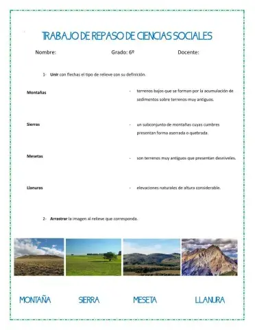Trabajo repaso de relieve